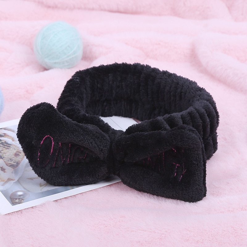 OMG Coral Fleece Bow Headband for Women